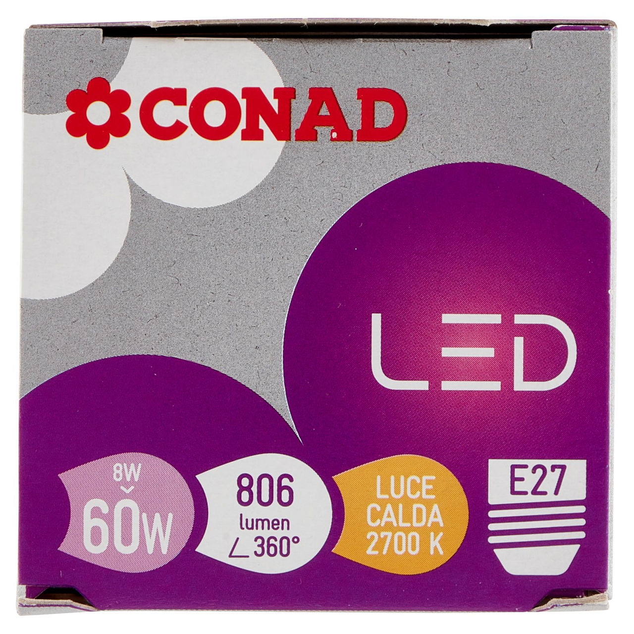 CONAD Led 8W 806 Lumen E27 Luce Calda