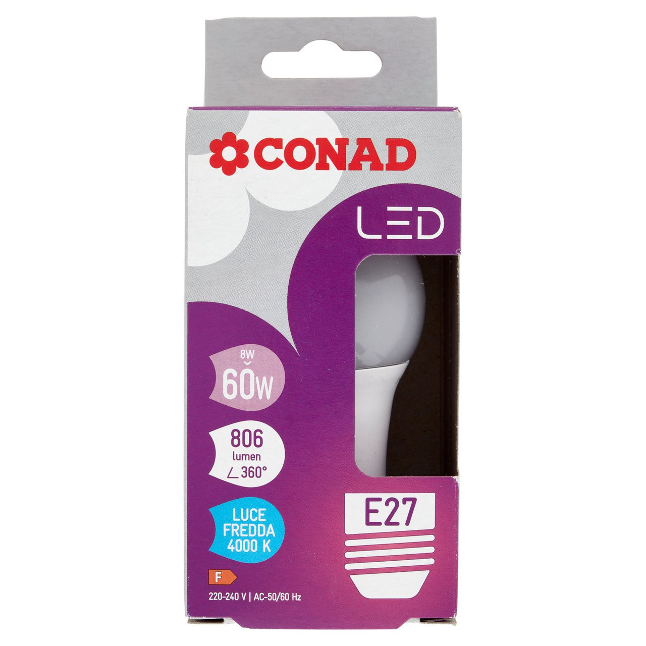 CONAD Led 8W 806 Lumen E27 Luce Fredda