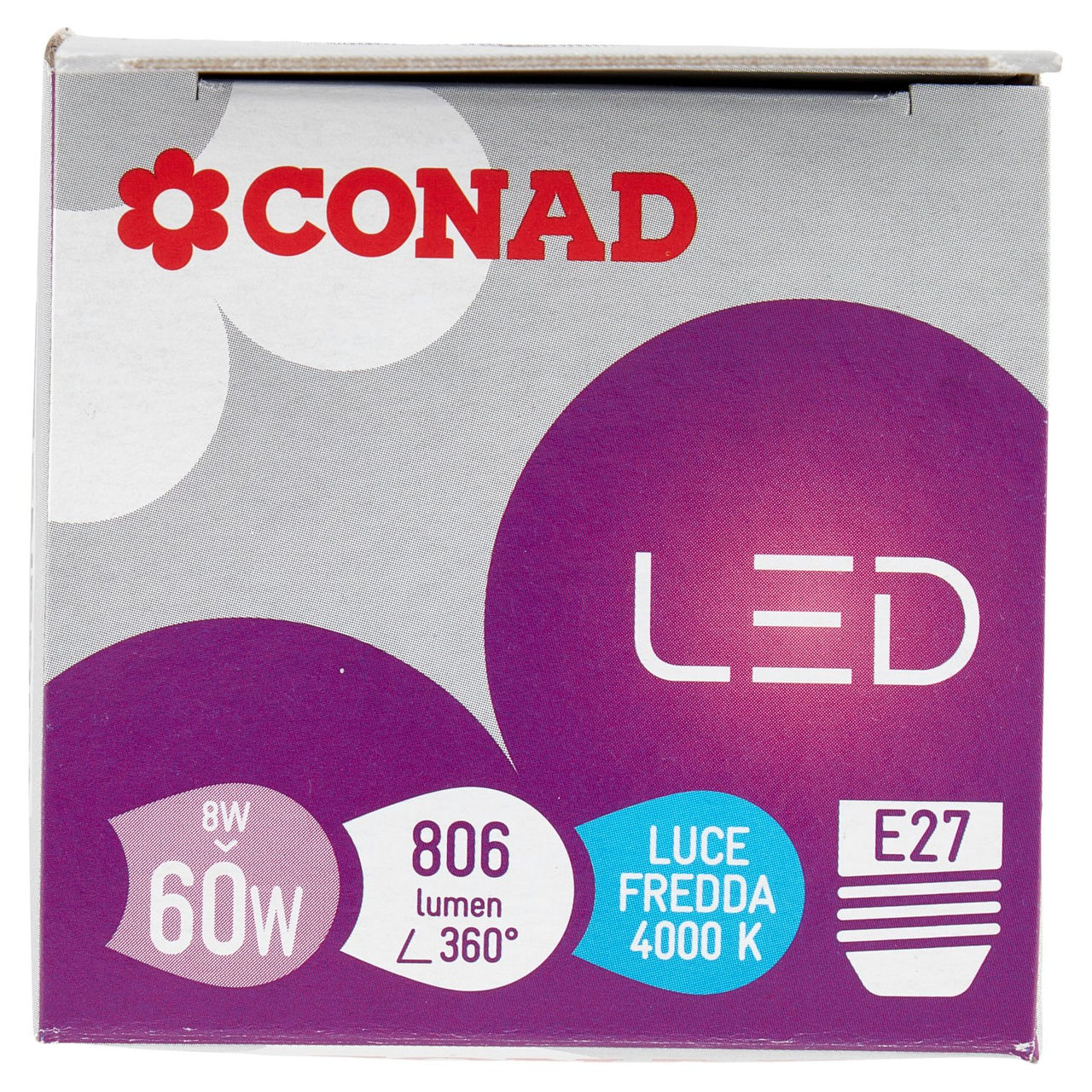 CONAD Led 8W 806 Lumen E27 Luce Fredda