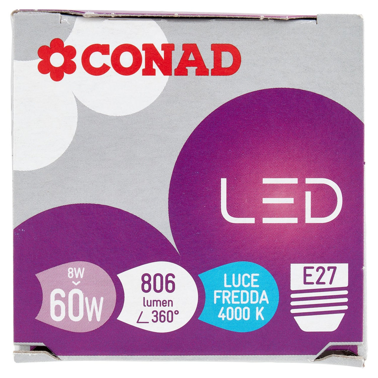 CONAD Led 8W 806 Lumen E27 Luce Fredda