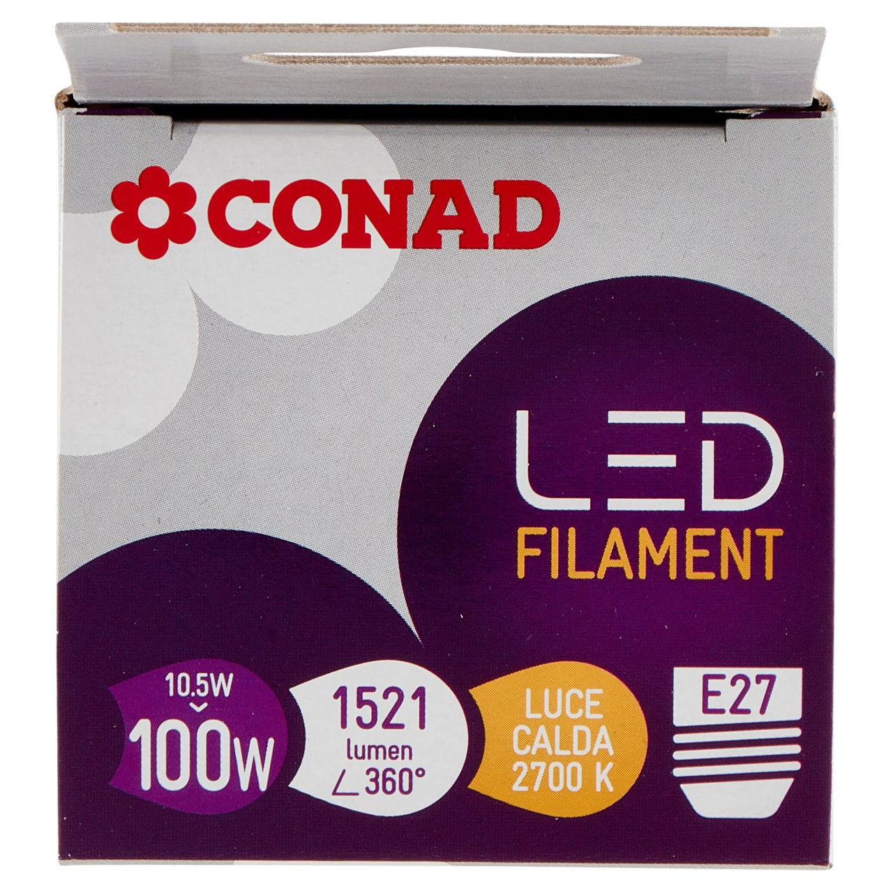 CONAD Led Filament 10.5W 1521 Lumen E27 Luce Calda