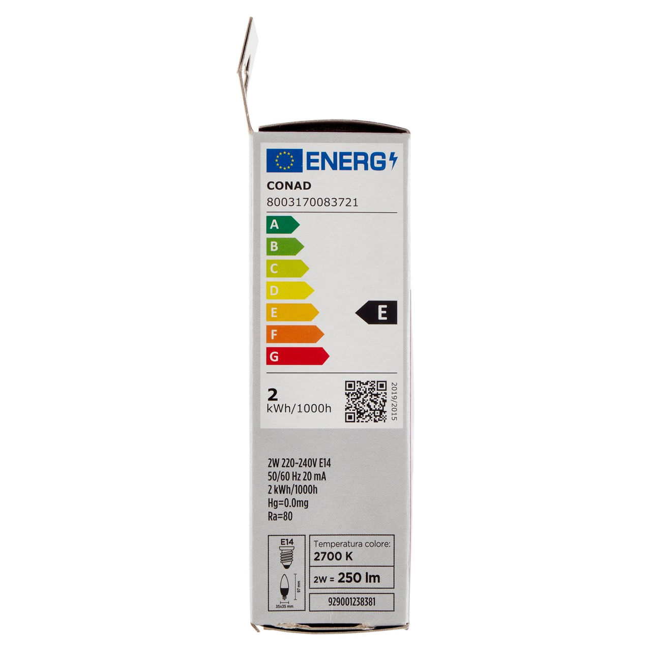 CONAD Led Filament 25W 250 Lumen E14 Luce Calda