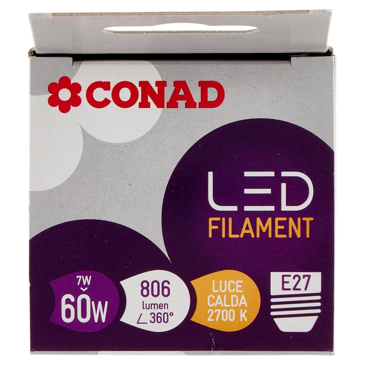 CONAD Led Filament 7W 806 Lumen E27 Luce Calda