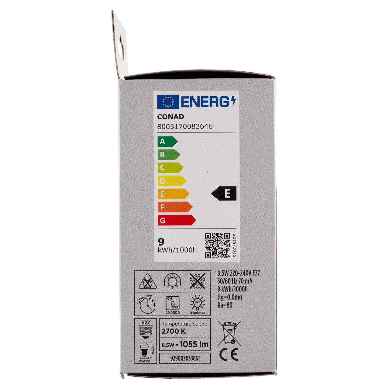 CONAD Led Filament 8.5W 1055 Lumen E27 Luce Calda