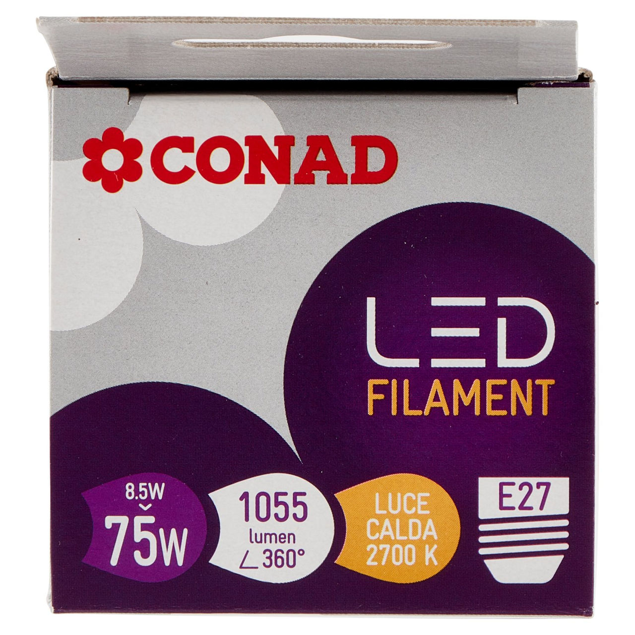 CONAD Led Filament 8.5W 1055 Lumen E27 Luce Calda