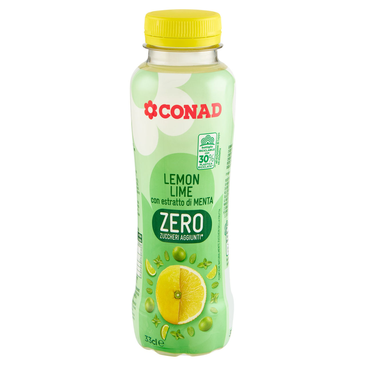CONAD Lemon Lime con estratto di Menta Zero Zuccheri Aggiunti* 33 cl
