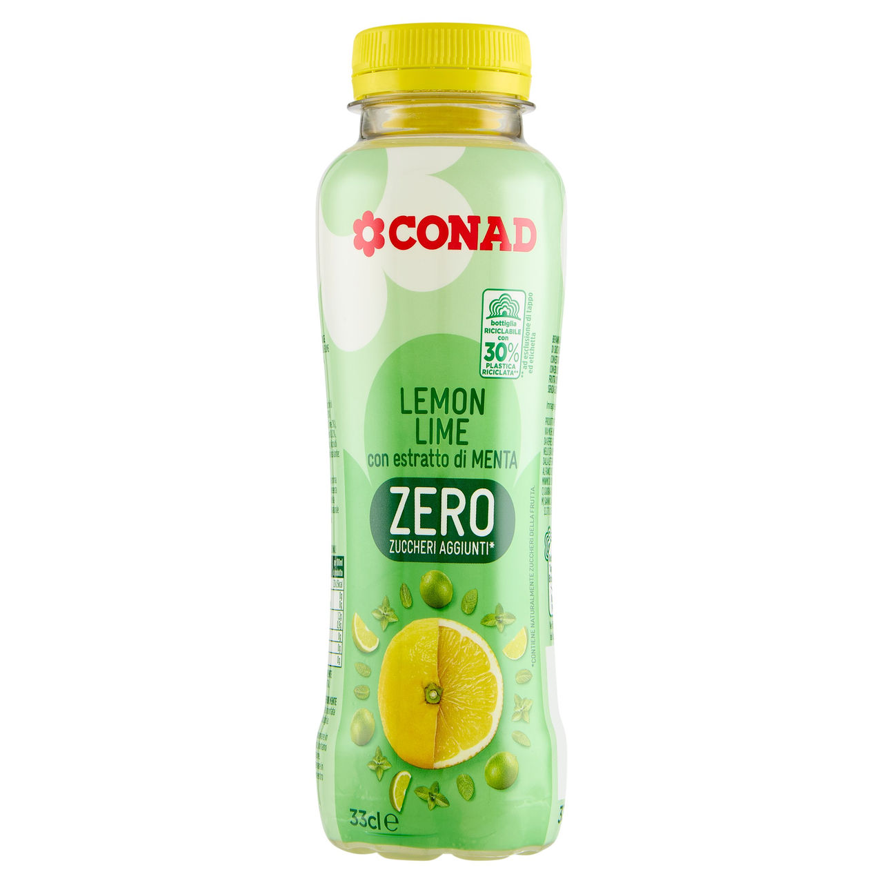 CONAD Lemon Lime con estratto di Menta Zero Zuccheri Aggiunti* 33 cl