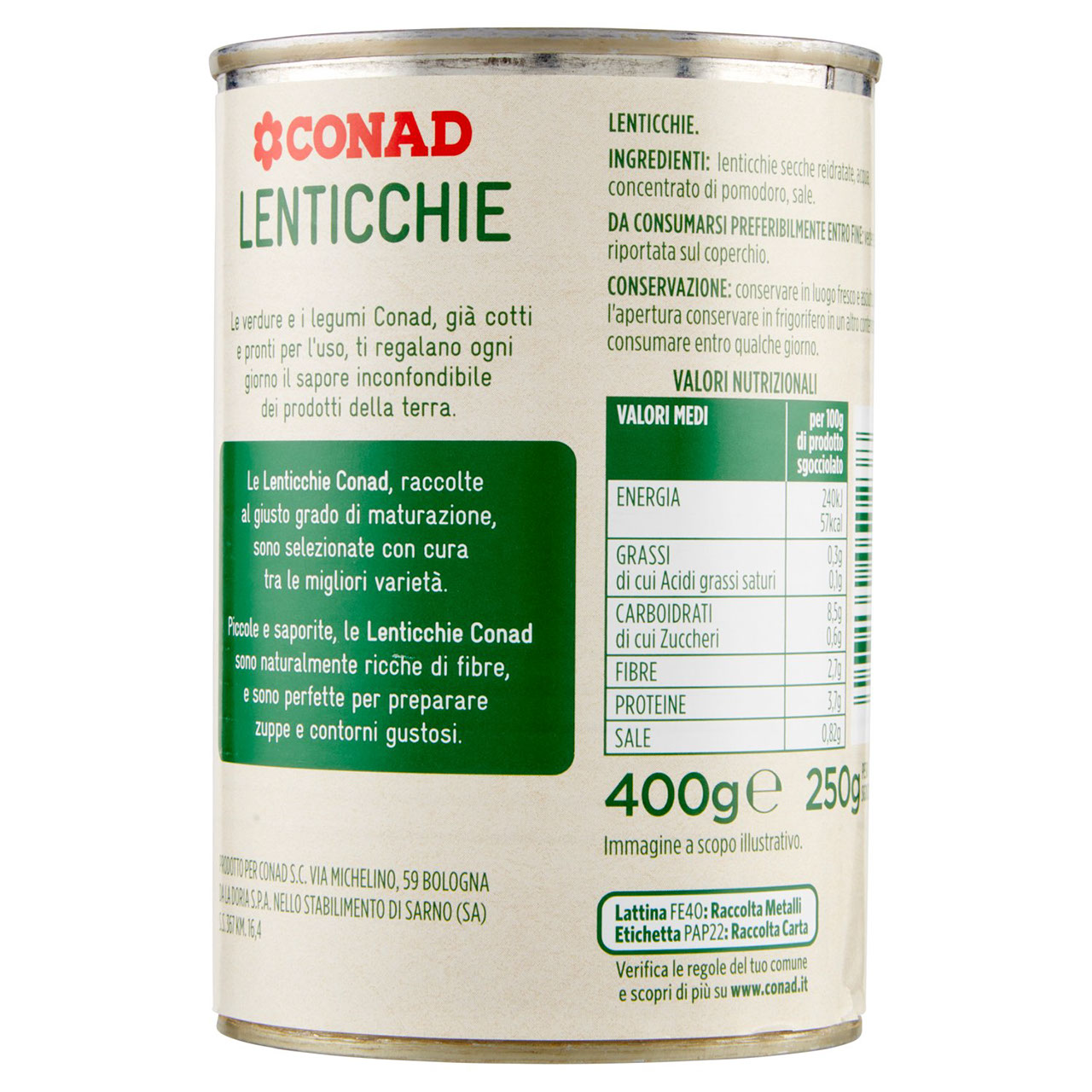 CONAD Lenticchie 400 g in vendita online