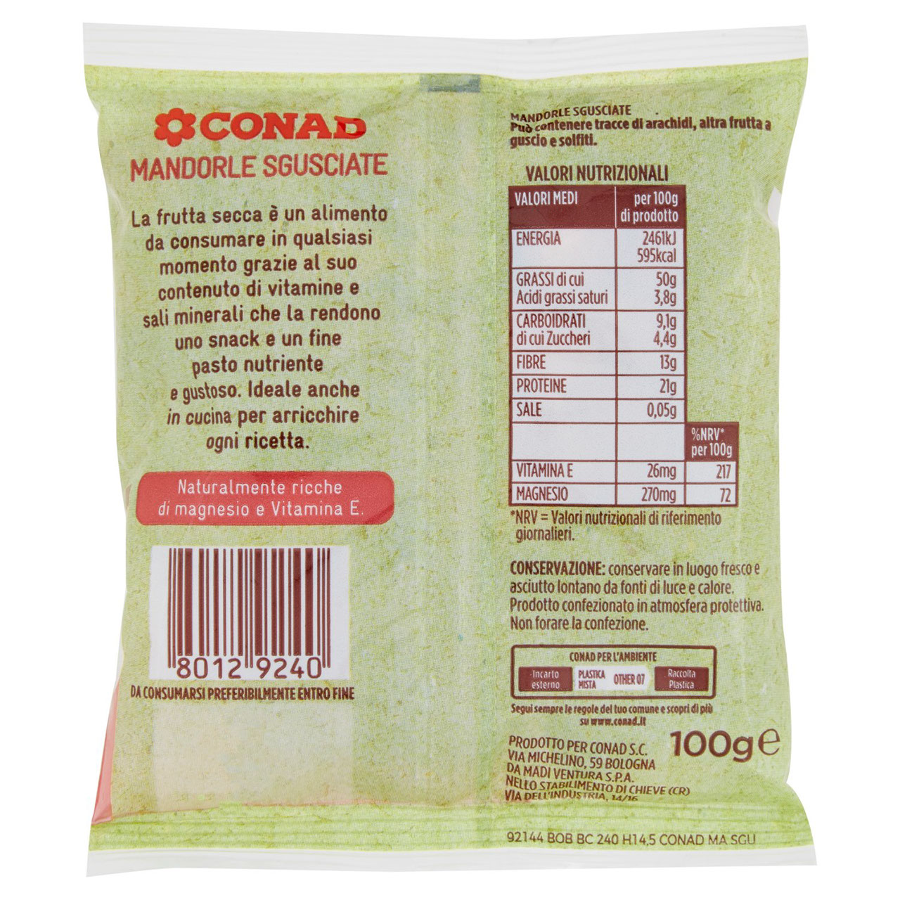 Mandorle Sgusciate 100 g Conad in vendita online