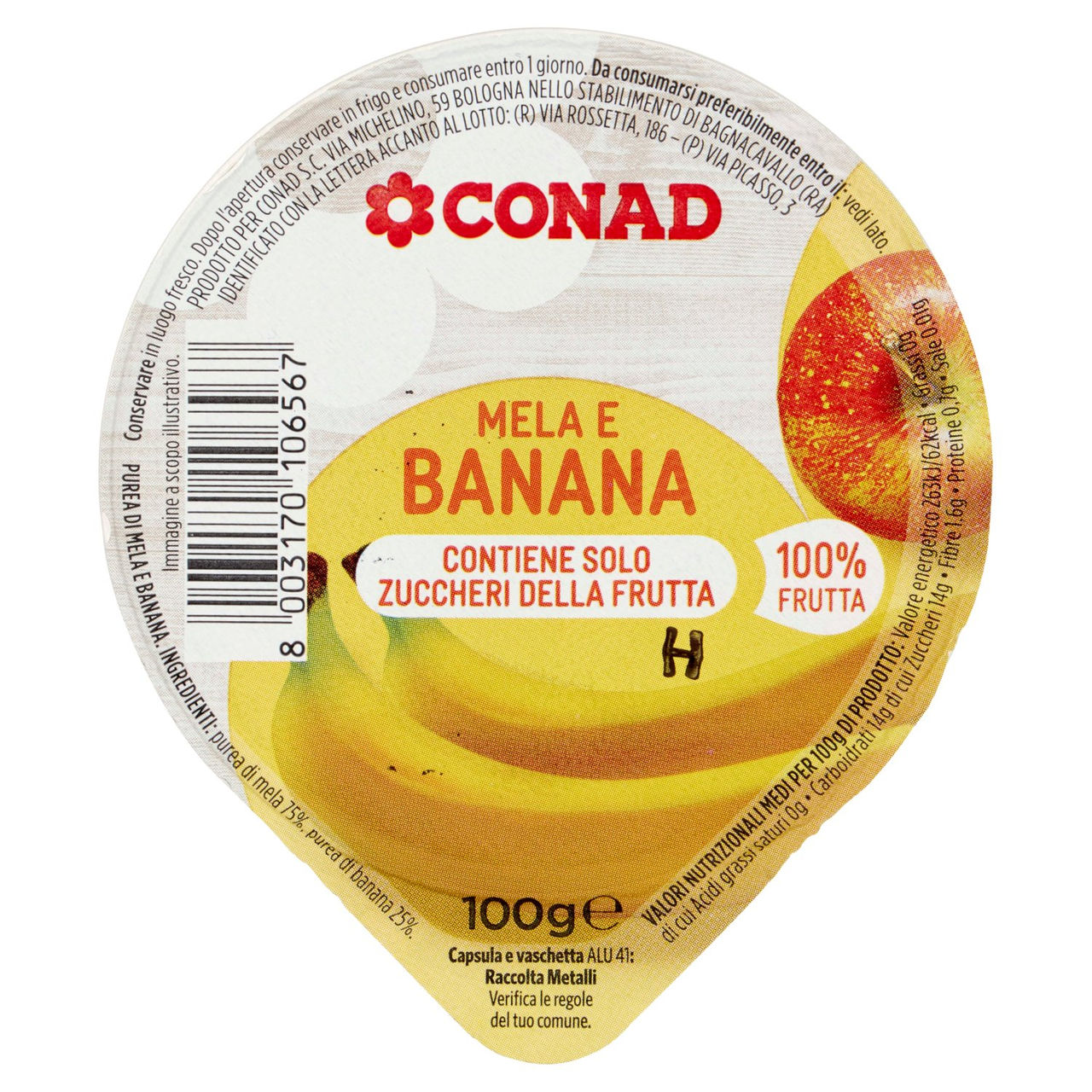 CONAD Mela e Banana 100 g