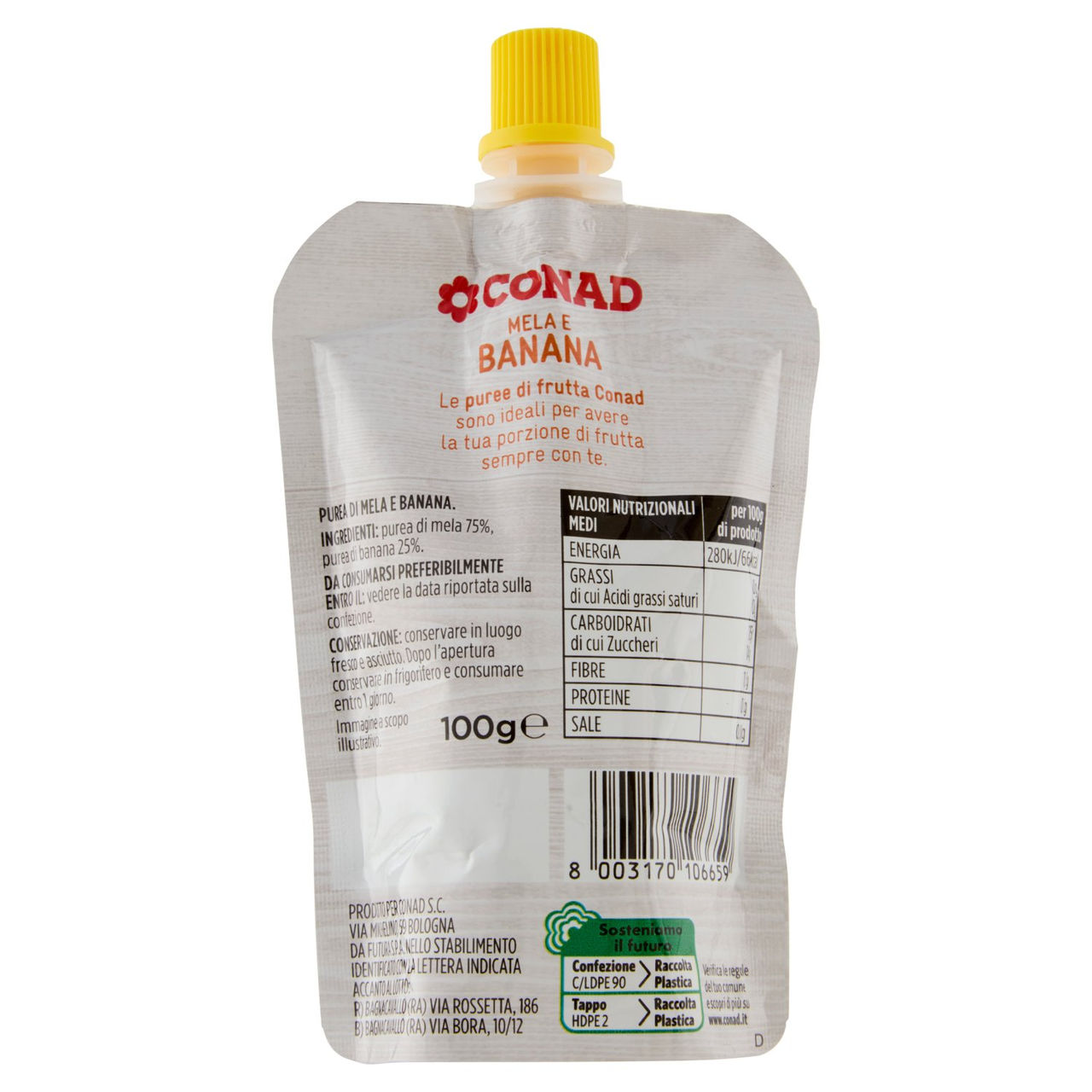CONAD Mela e Banana 100 g