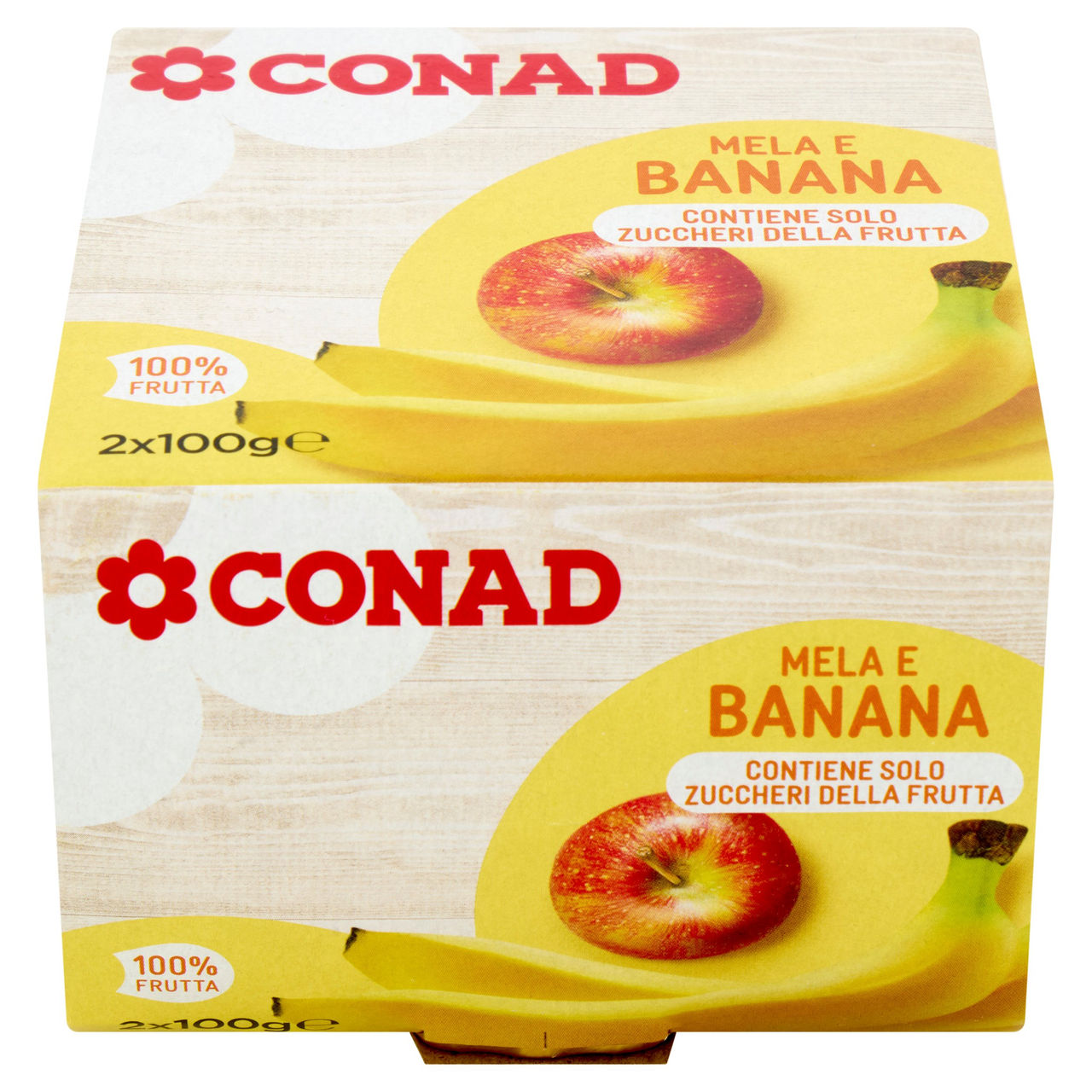 CONAD Mela e Banana 2 x 100 g