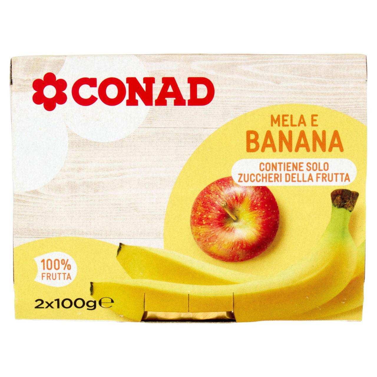 CONAD Mela e Banana 2 x 100 g