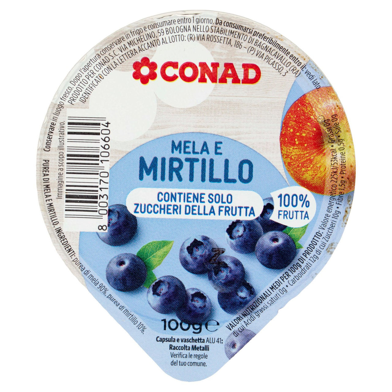 CONAD Mela e Mirtillo 100 g