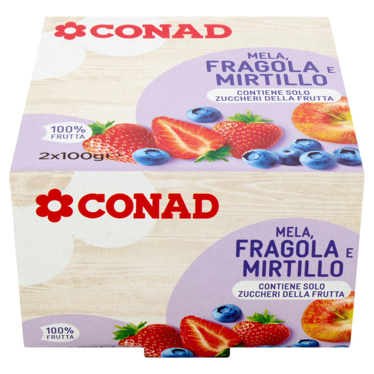 CONAD Mela, Fragola e Mirtillo 2 x 100 g
