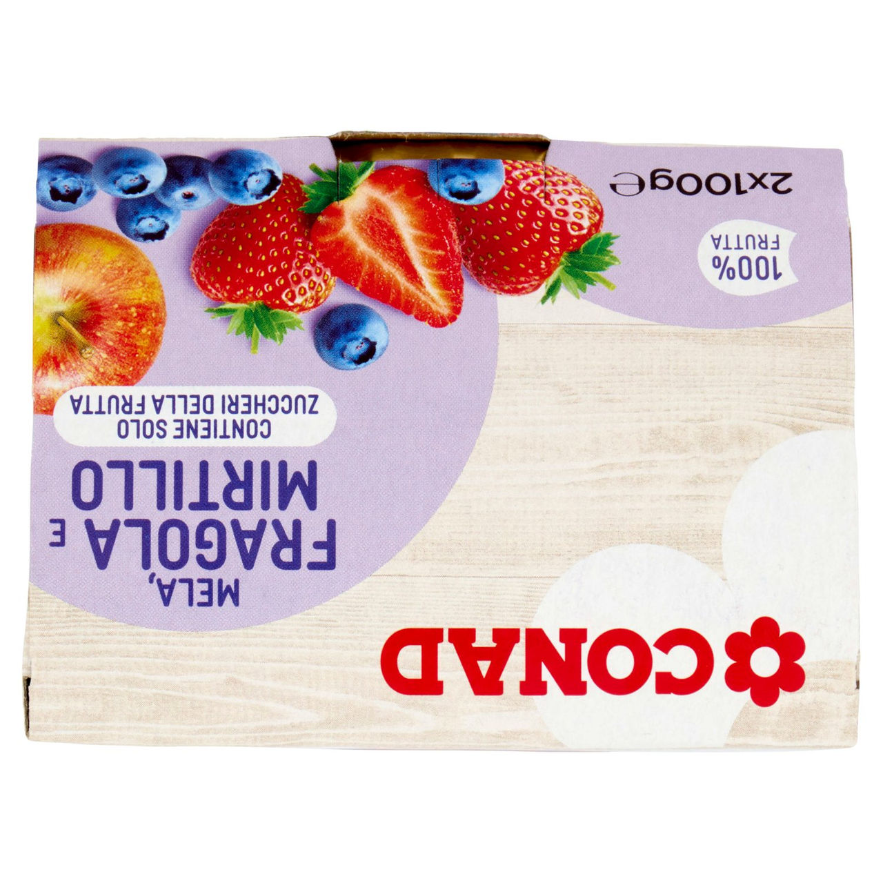 CONAD Mela, Fragola e Mirtillo 2 x 100 g