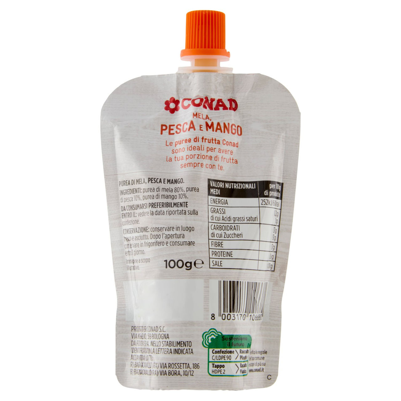 CONAD Mela, Pesca e Mango 100 g