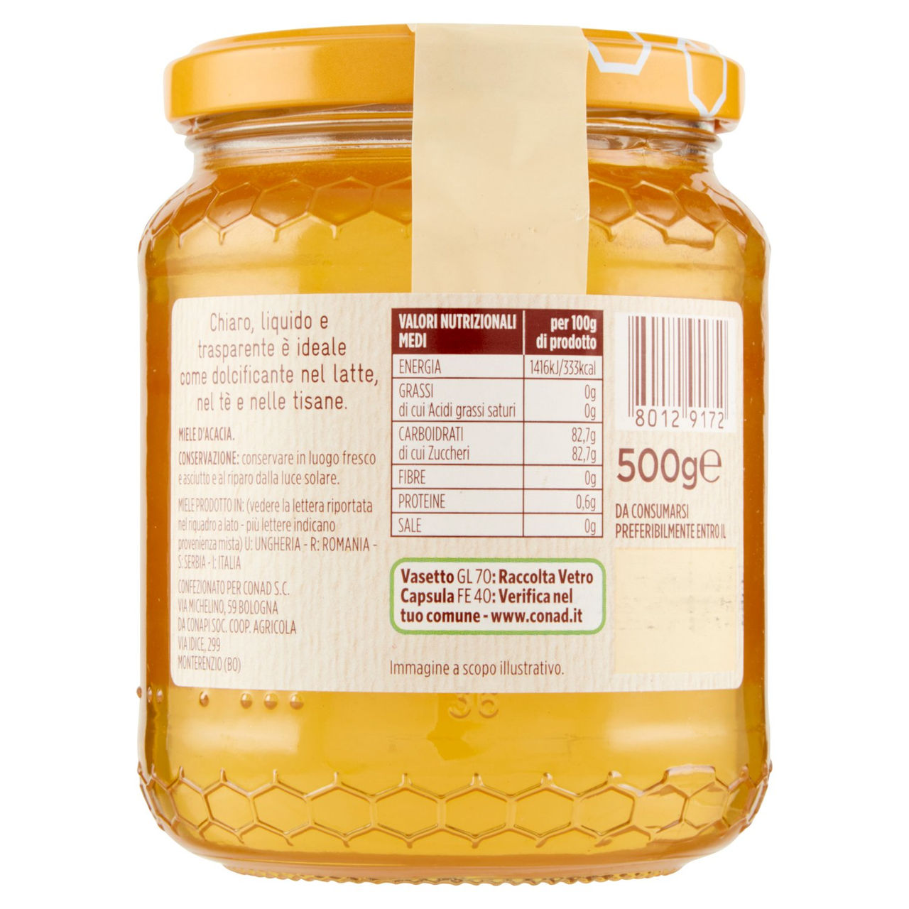 Miele d'Acacia 500 g Conad in vendita online