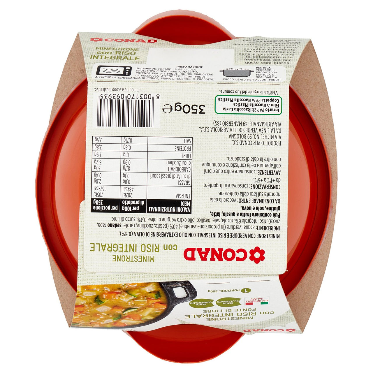 CONAD Minestrone con Riso Integrale 350 g