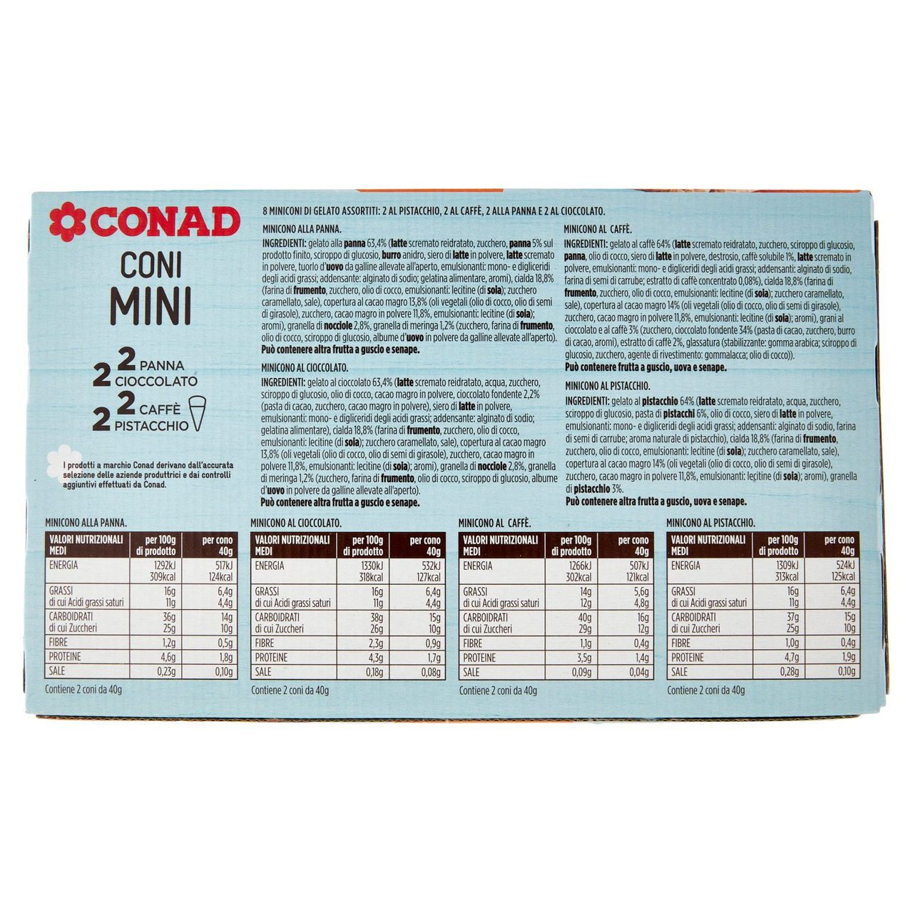Mini Coni Gelato 8 Pezzi 320g Conad online
