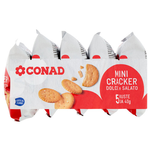 CONAD Mini Cracker Dolce e Salato 5 x 40 g