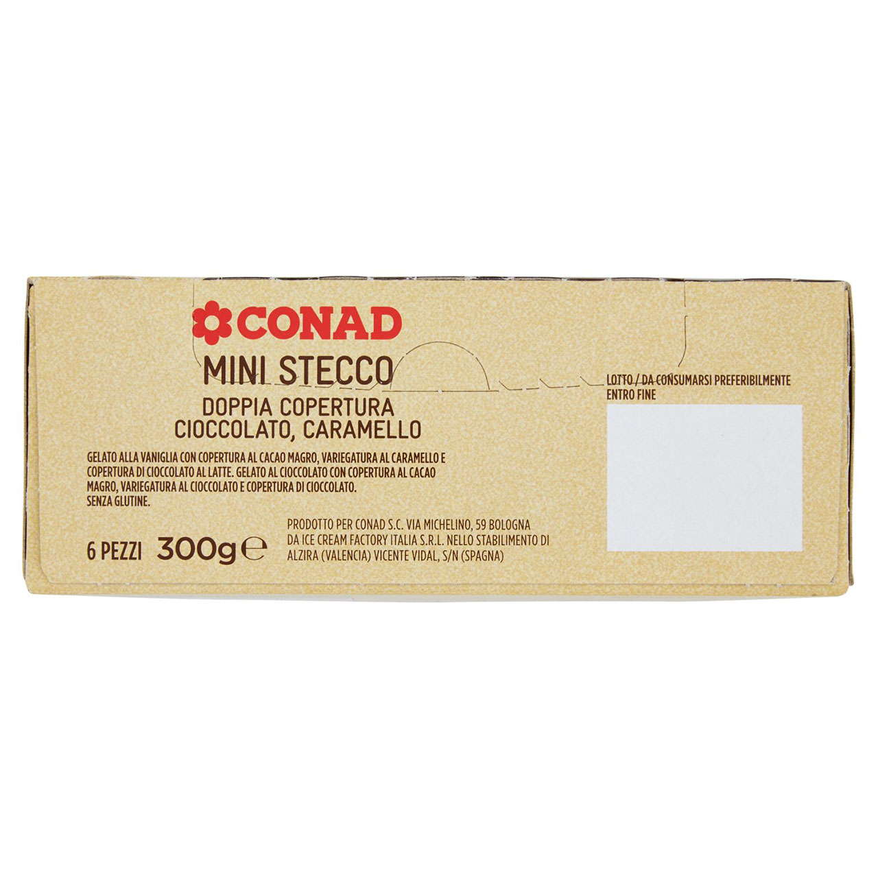 CONAD Mini Stecco Doppia Copertura Cioccolato Caramello 6 pezzi 300 g