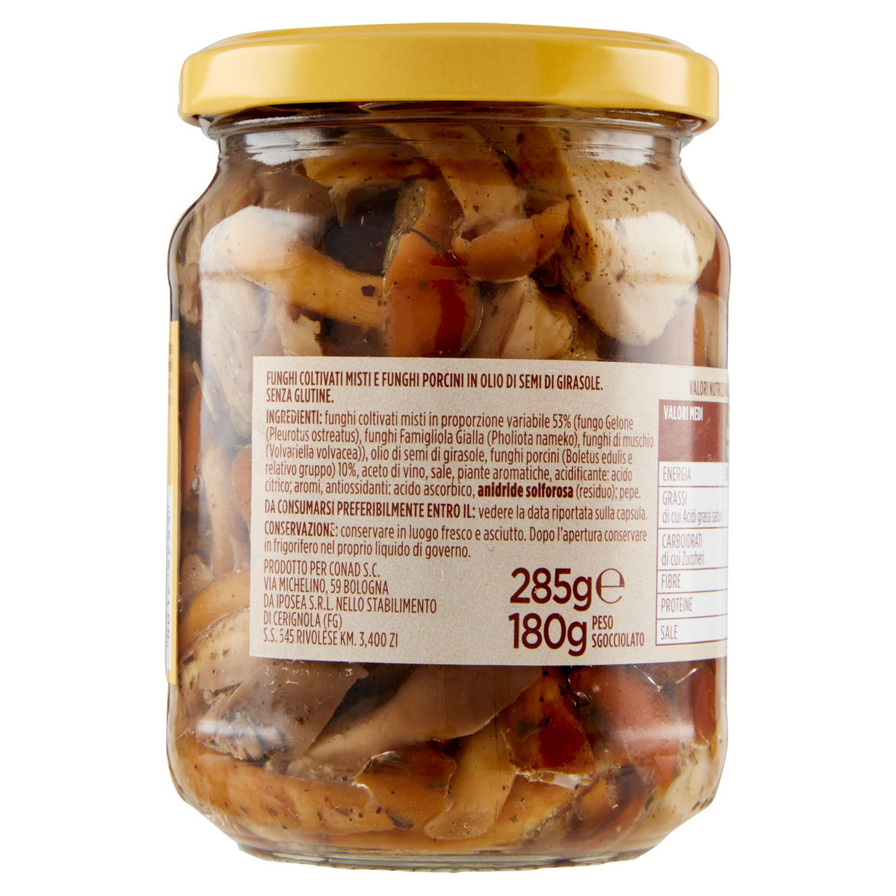 Misto Funghi alla Boscaiola Sottolio 285 g Conad