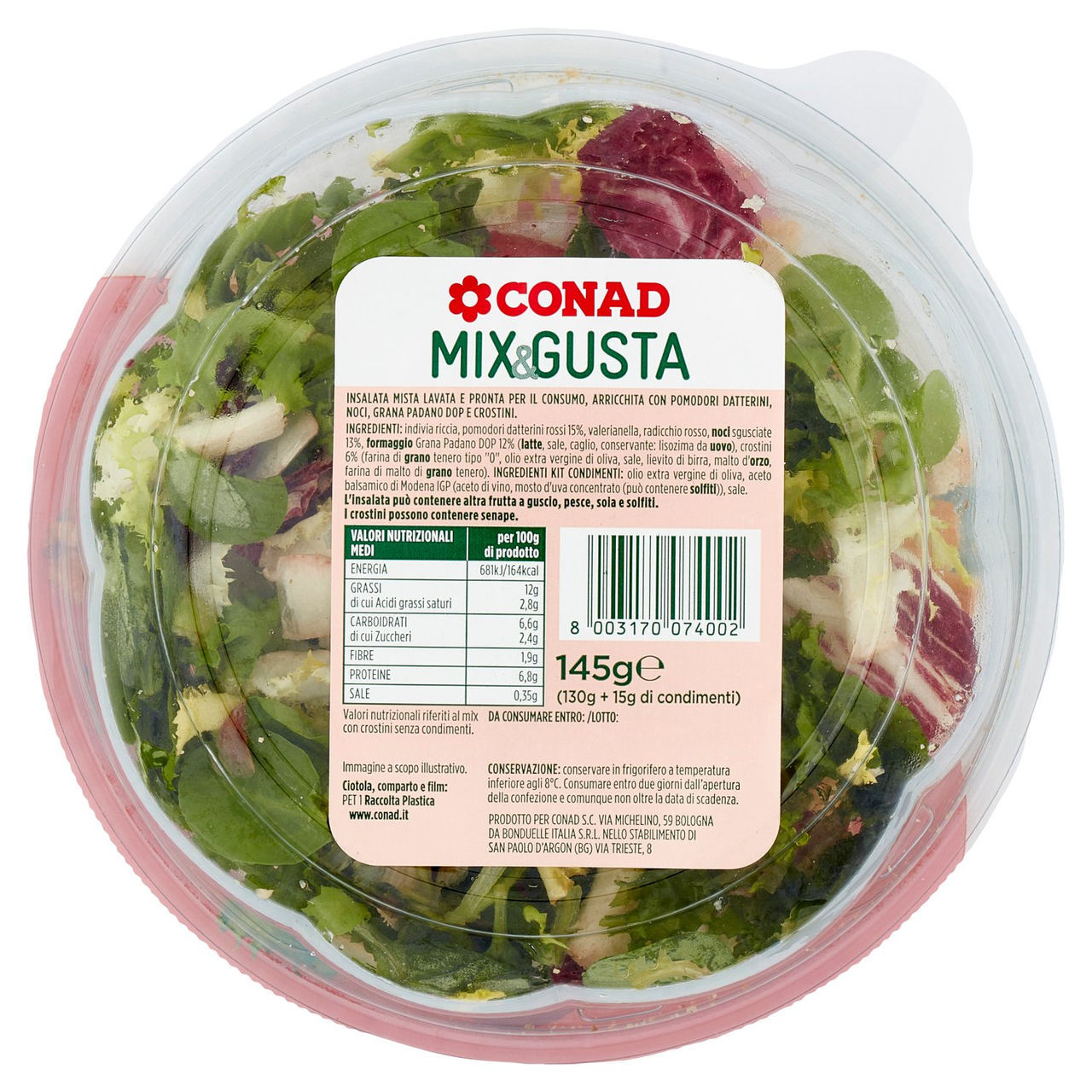 Insalata Mix&Gusta Datterino Noci Grana Conad