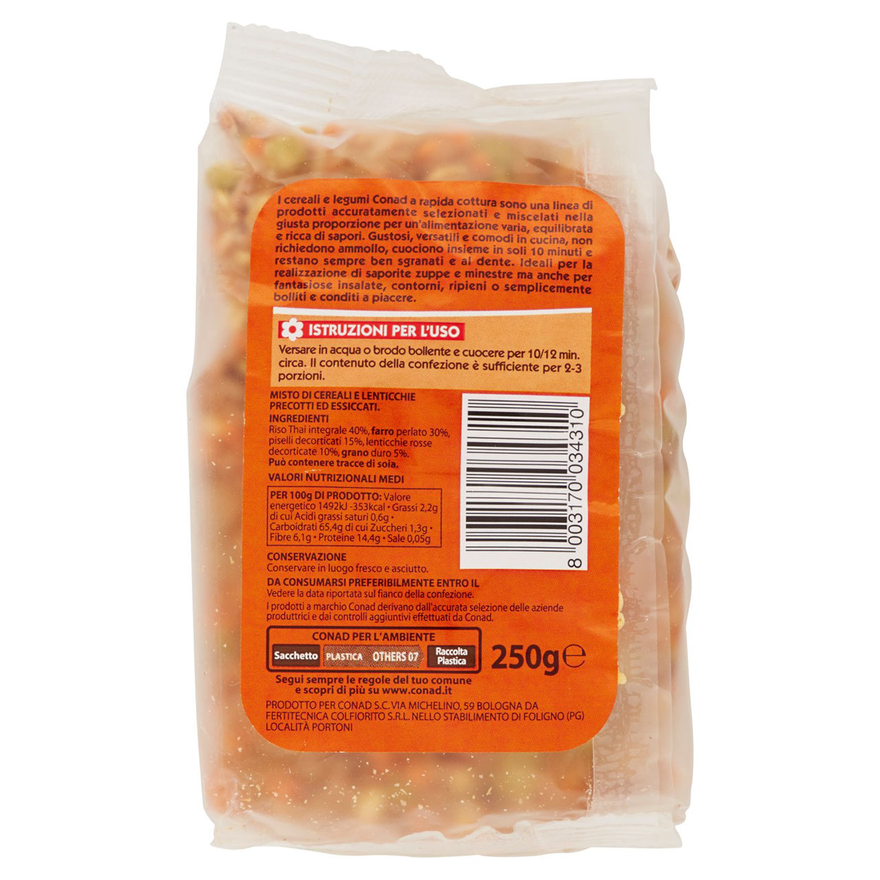 Mix Riso Thai, Farro, Grano e Legumi 250 g Conad