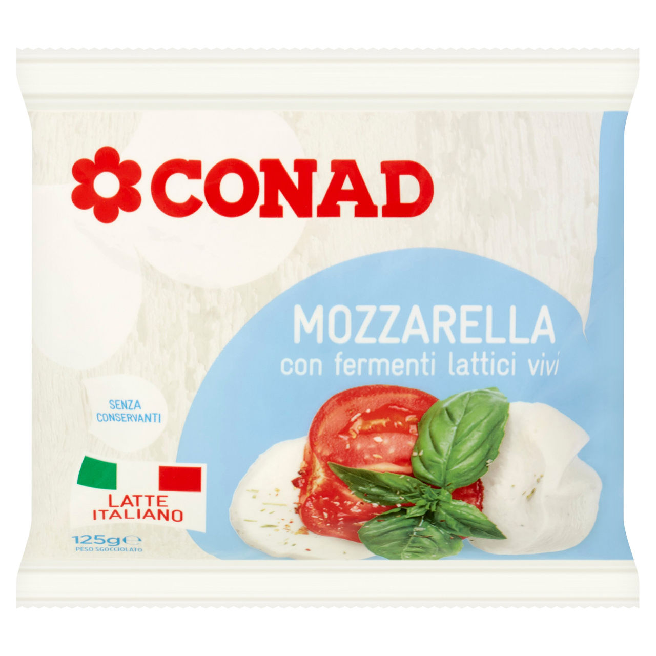 Mozzarella con fermenti lattici vivi 125 g Conad