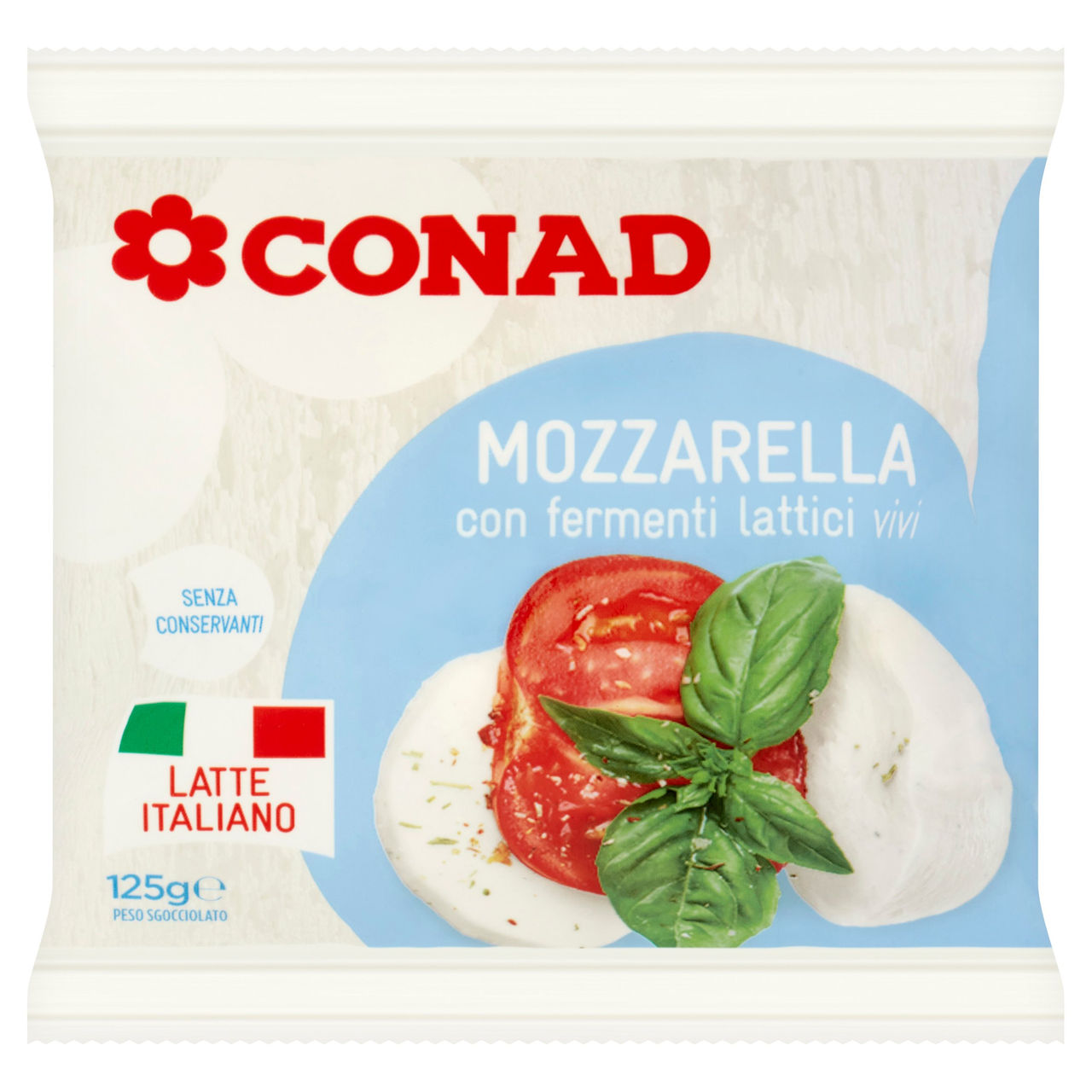 Mozzarella con fermenti lattici vivi 125 g Conad