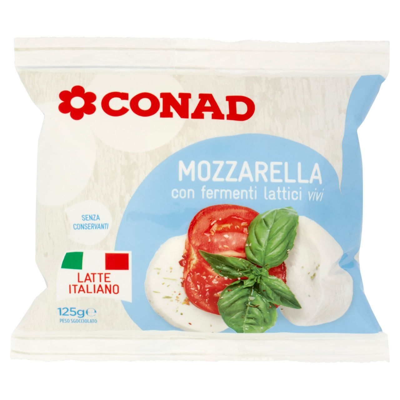 Mozzarella con fermenti lattici vivi 125 g Conad