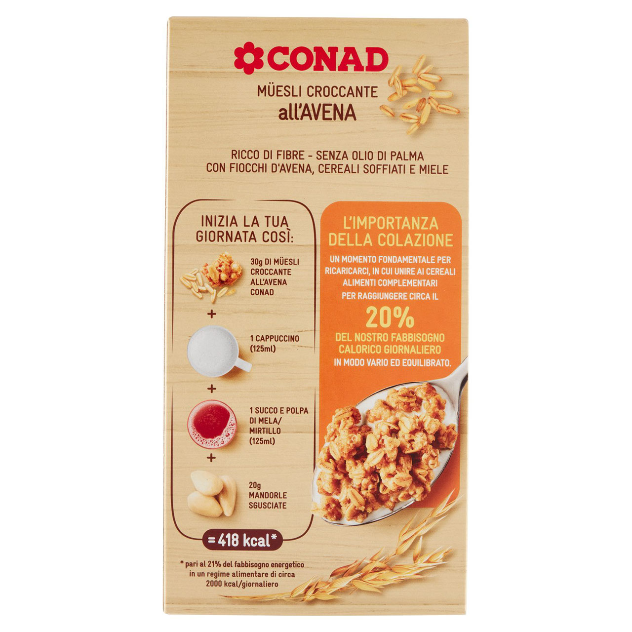 Müesli Croccante Avena 375 g Conad online