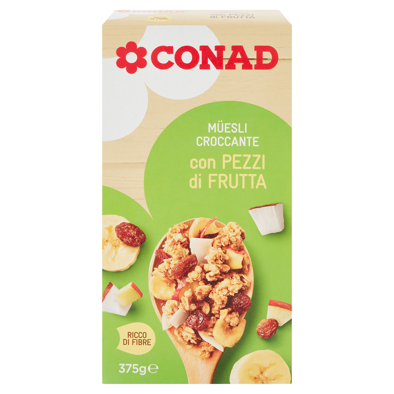 Müesli Croccante Con Pezzi di Frutta 375 g Conad