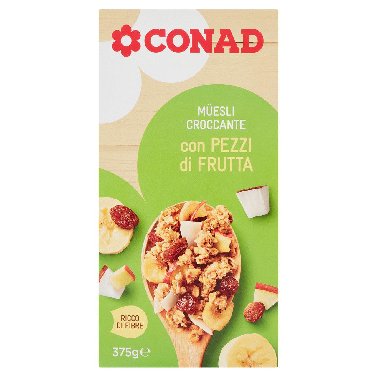 Müesli Croccante Con Pezzi di Frutta 375 g Conad