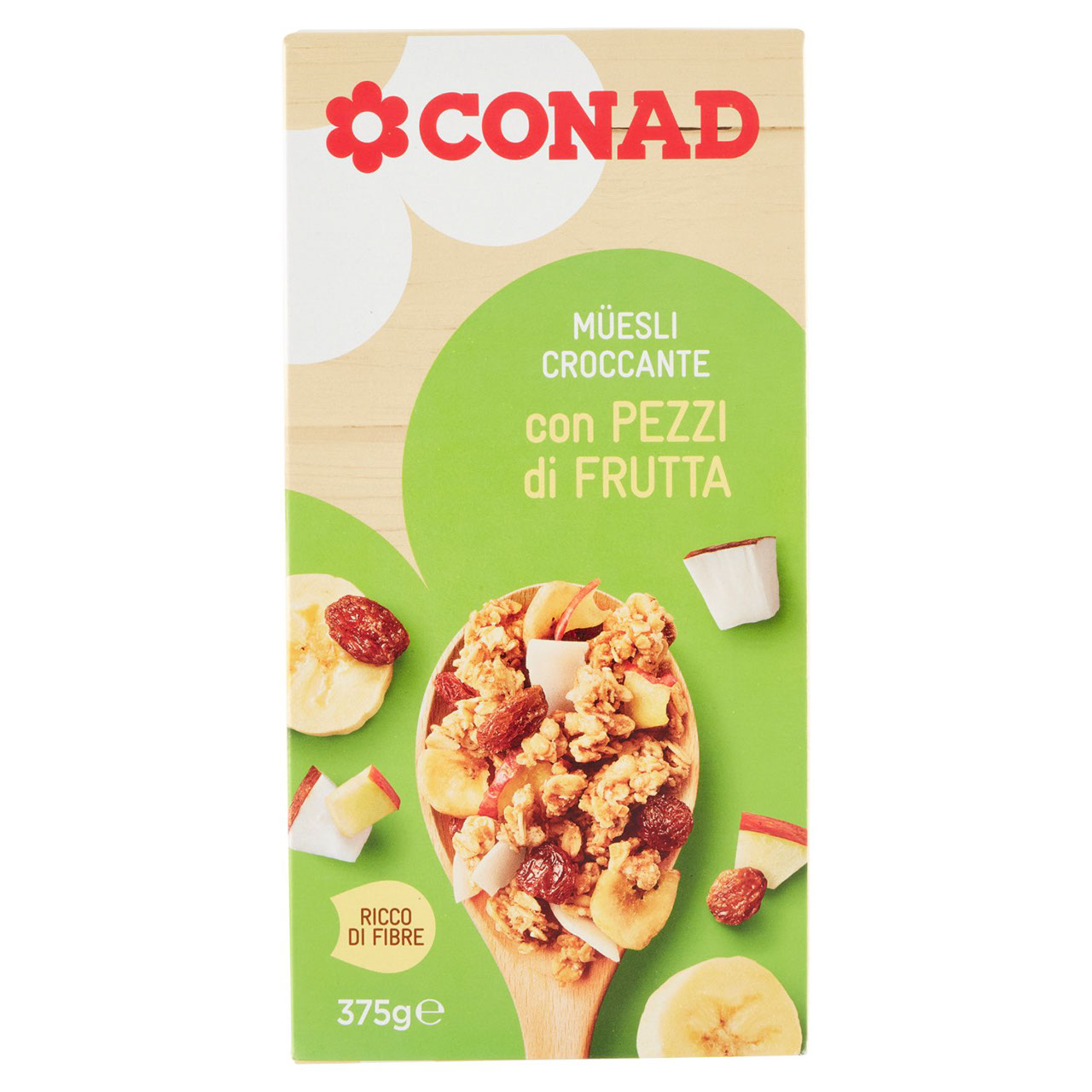 Müesli Croccante Con Pezzi di Frutta 375 g Conad