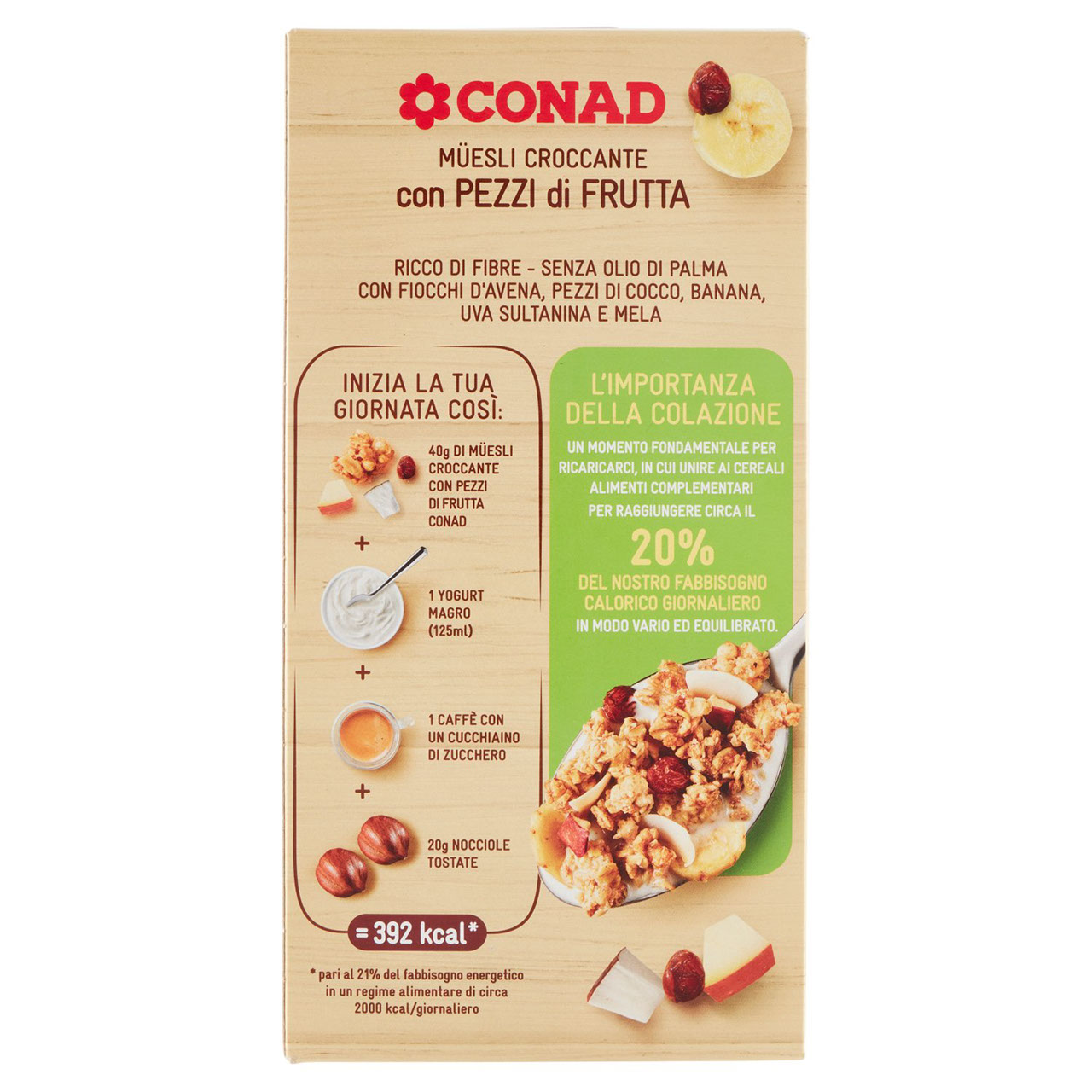 Müesli Croccante Con Pezzi di Frutta 375 g Conad