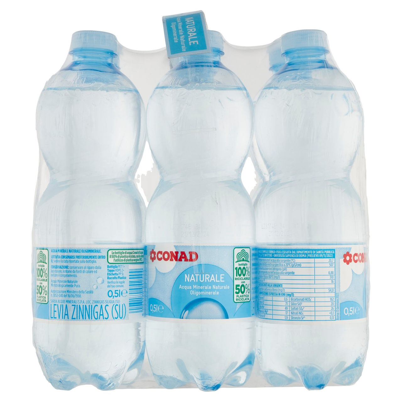 CONAD Naturale Acqua Minerale Naturale Oligominerale Levia 6 x 0,5 l