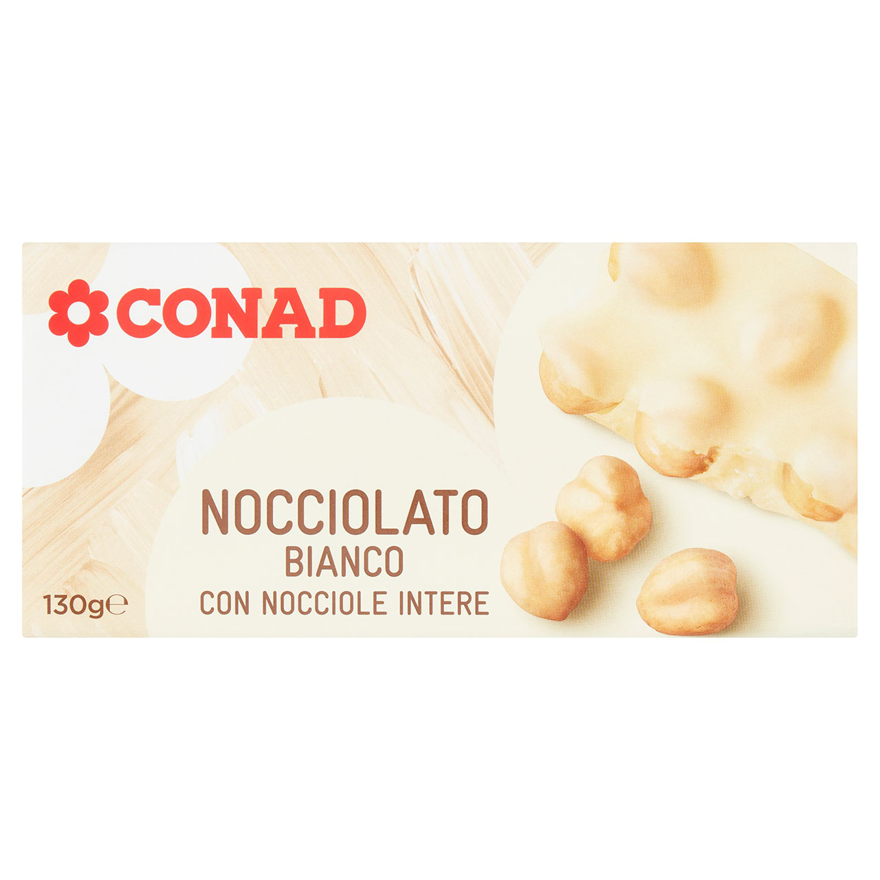 Nocciolato Bianco con Nocciole Intere 130 g Conad