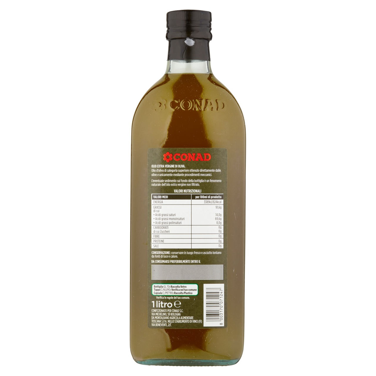 Olio Extra Vergine Non Filtrato 1 l Conad