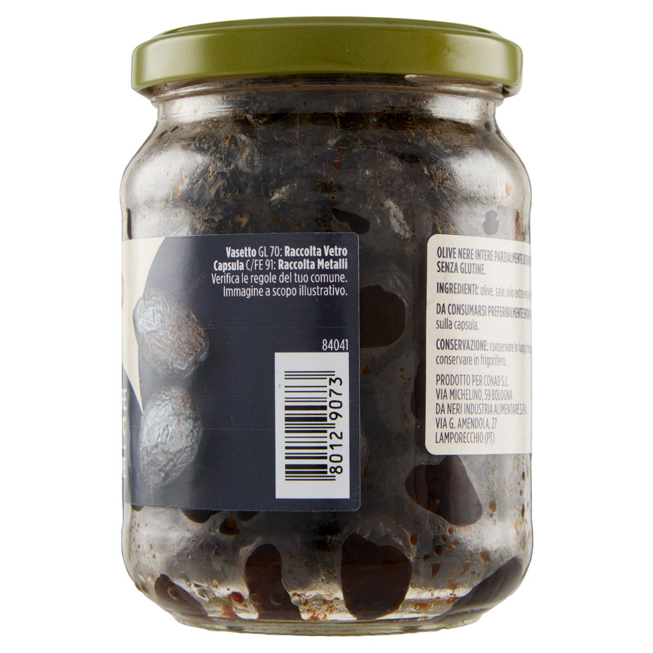 Olive Nere Intere Essiccate 200 g Conad