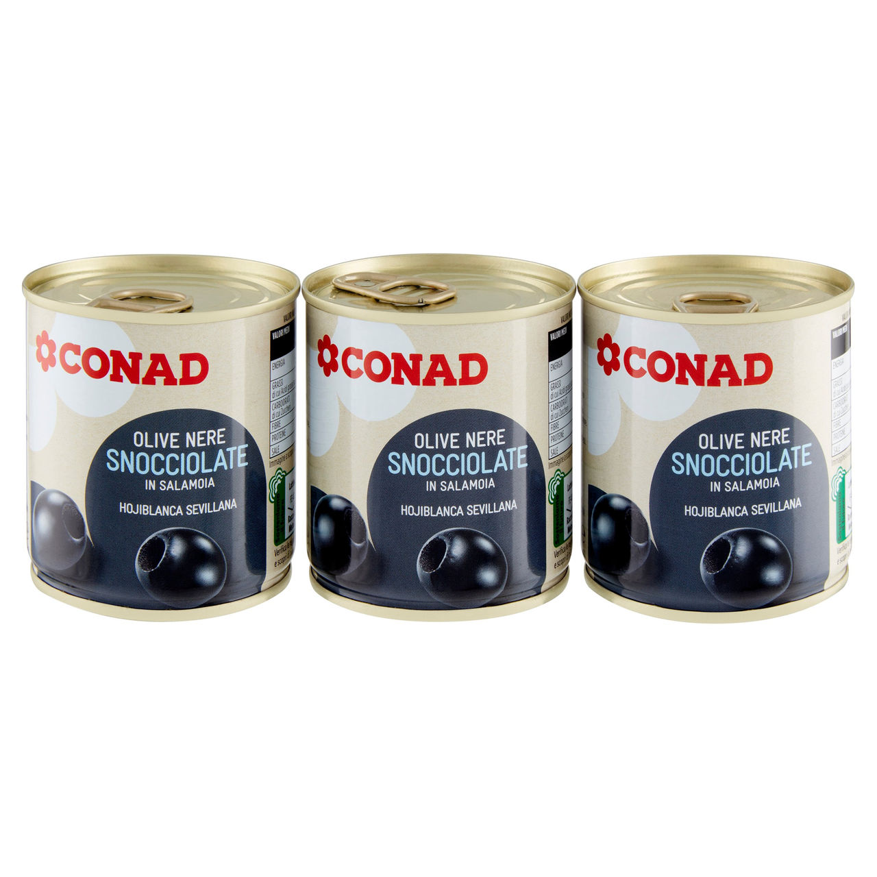 Olive Nere Snocciolate in Salamoia 3 x 200 g Conad