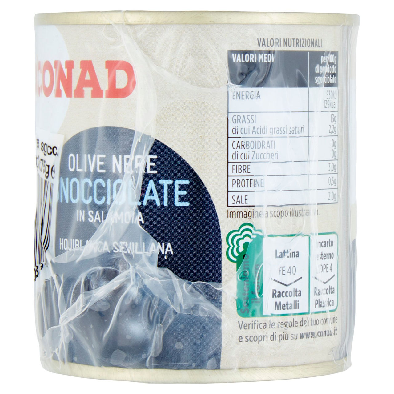 Olive Nere Snocciolate in Salamoia 3 x 200 g Conad