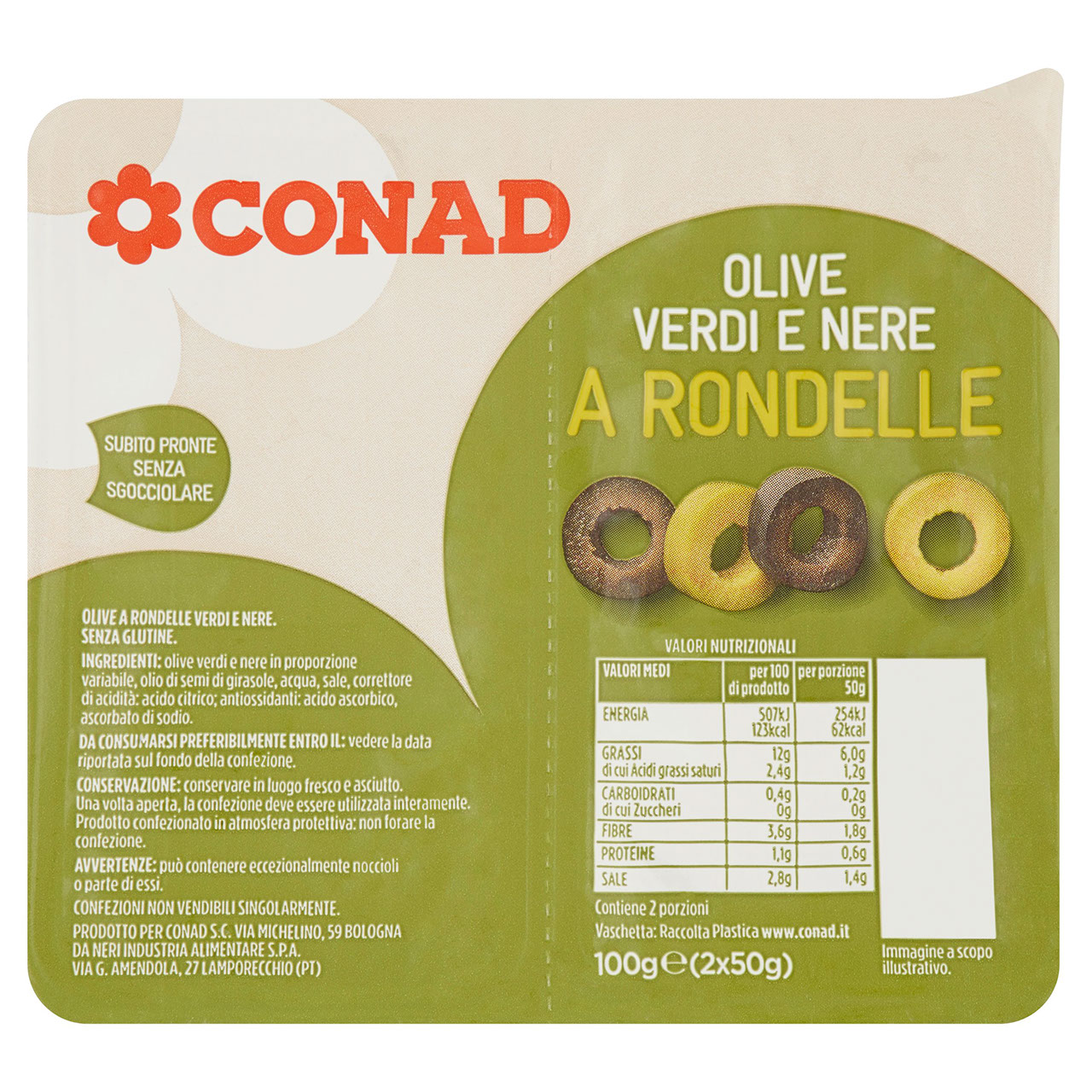 Olive Verdi e Nere a Rondelle Conad online