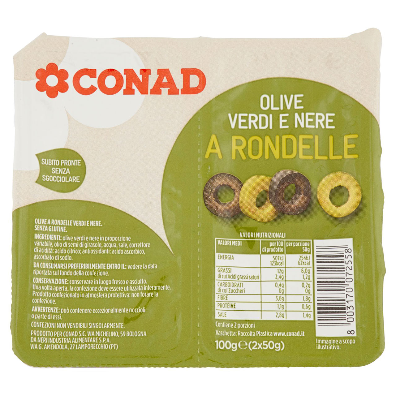 Olive Verdi e Nere a Rondelle Conad online