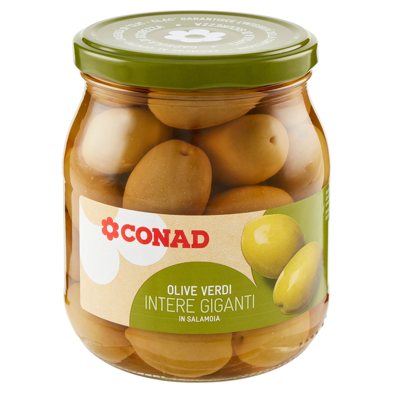 Olive Verdi Intere Giganti in Salamoia 550 g Conad