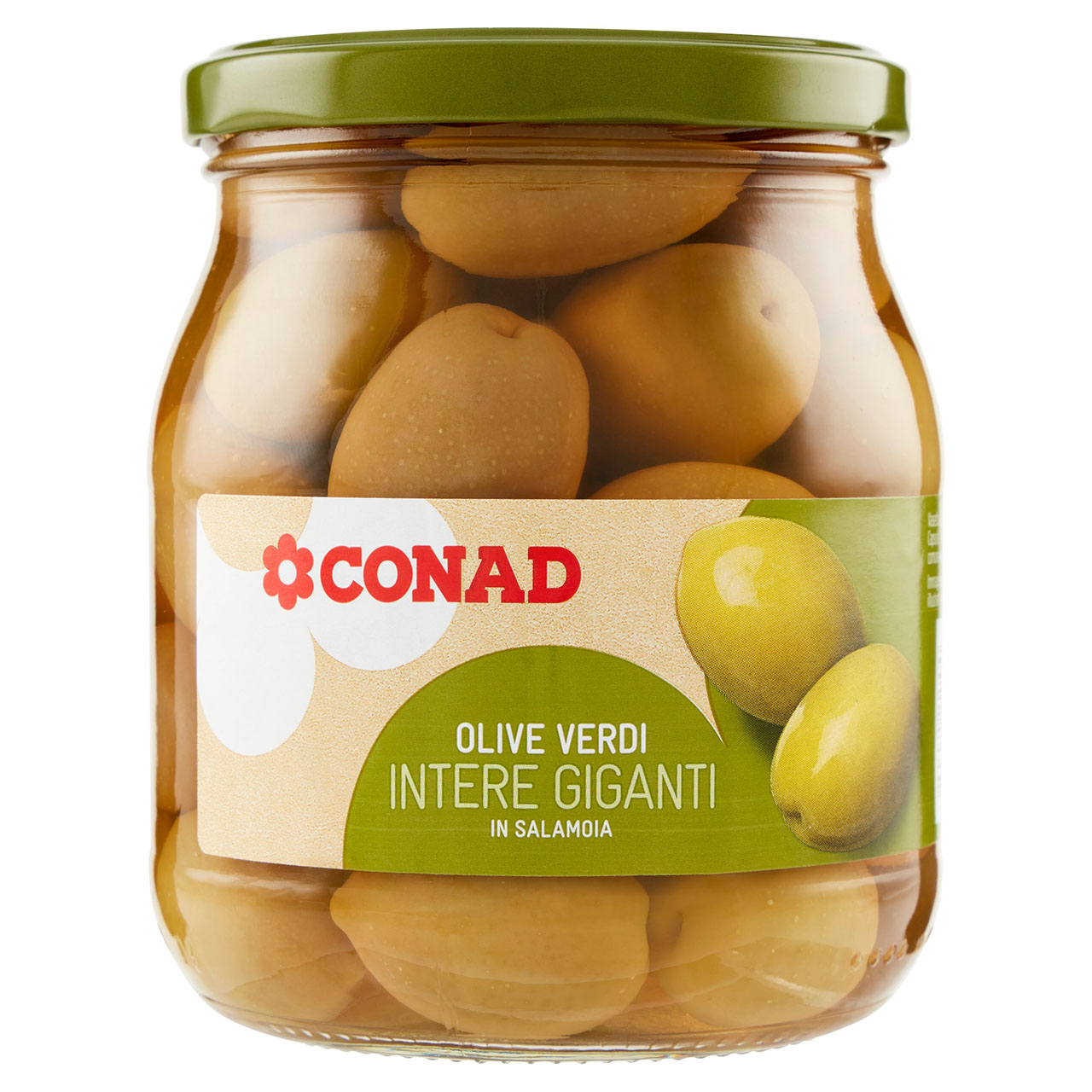 Olive Verdi Intere Giganti in Salamoia 550 g Conad