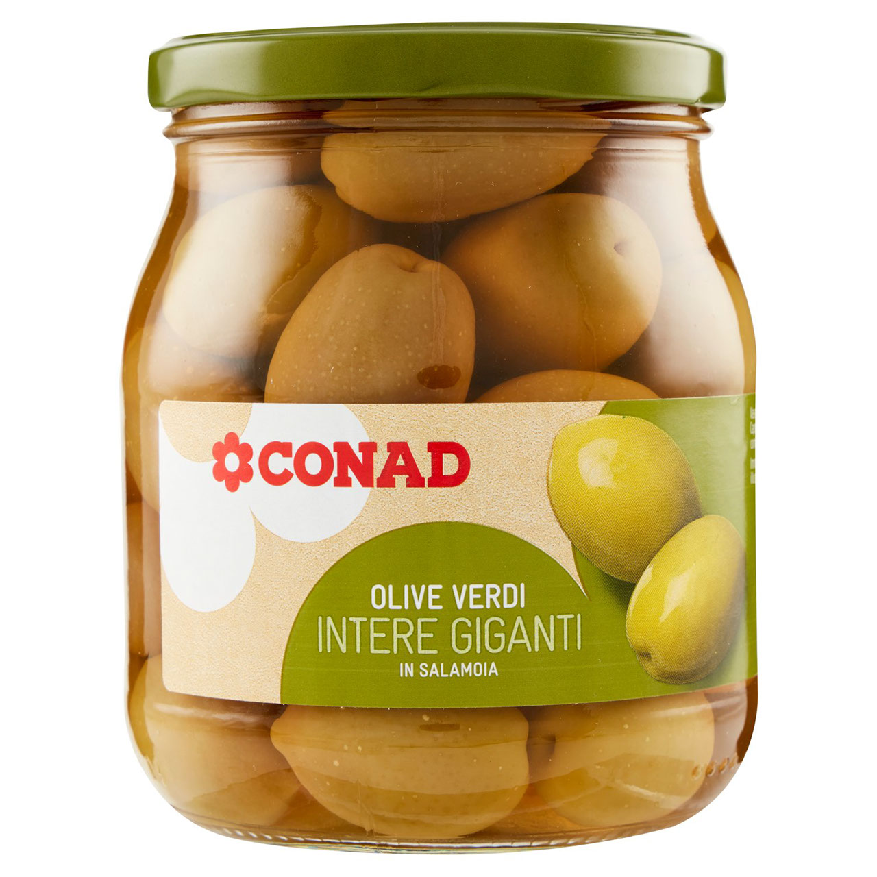 Olive Verdi Intere Giganti in Salamoia 550 g Conad