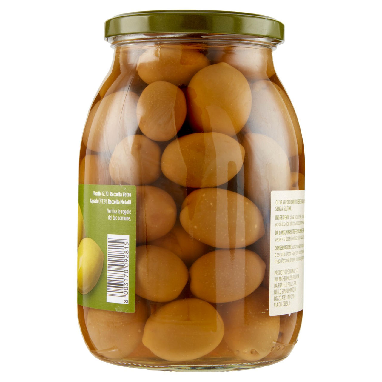 CONAD Olive Verdi Intere Giganti in Salamoia 950 g