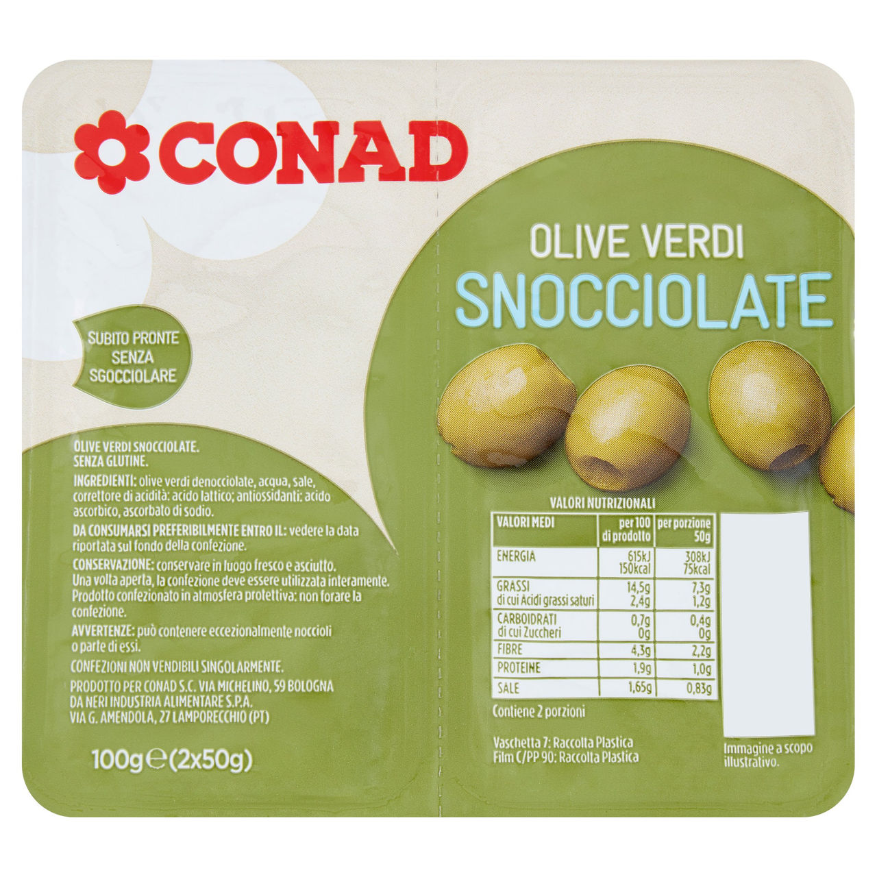 Olive Verdi Snocciolate Conad in vendita online